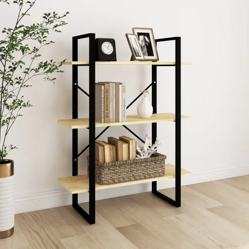 Estante com 3 Prateleiras 80x30x105 cm Pinho Maciço Castanho
