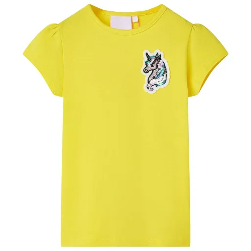 T-Shirt de Criança Amarelo Brilhante 140
