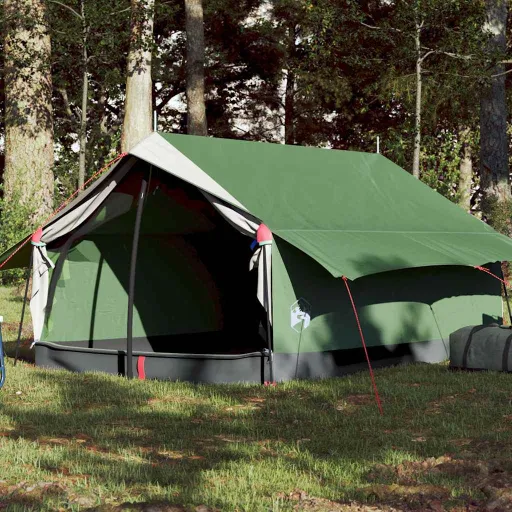 Tenda de Campismo para 2 Pessoas Tecido Impermeável Verde