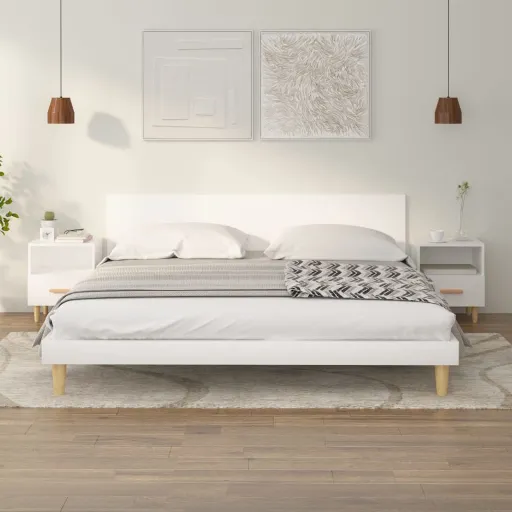 Mesas de Cabeceira   40x35x47 cm Branco (2 pcs)