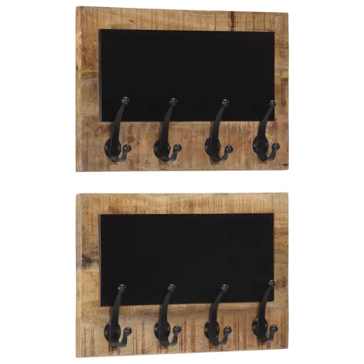 Cabides de Parede com 4 Ganchos   Mangueira Maciça (2 pcs)