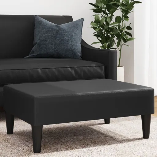 Apoio de Pés 77x55x31 cm Couro Artificial Preto