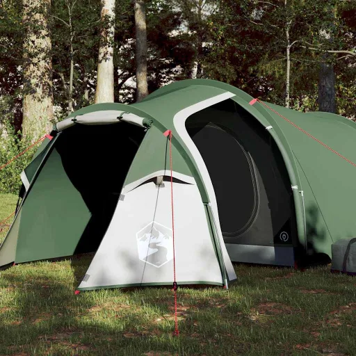 Tenda de Campismo Túnel para 3 Pessoas Impermeável Verde