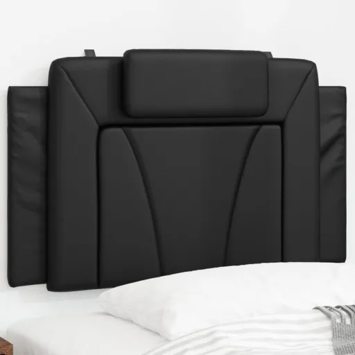 Almofadão de Cabeceira Viana 90 cm Couro Artificial Preto