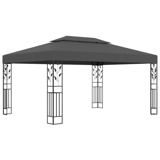 Gazebo com Telhado Duplo 3x4 m Antracite