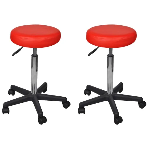 Bancos de Escritório   35,5x84 cm Couro Artificial Vermelho (2 pcs)