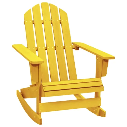 Cadeira Adirondack de Baloiçar p/ Jardim Abeto Maciço Amarelo
