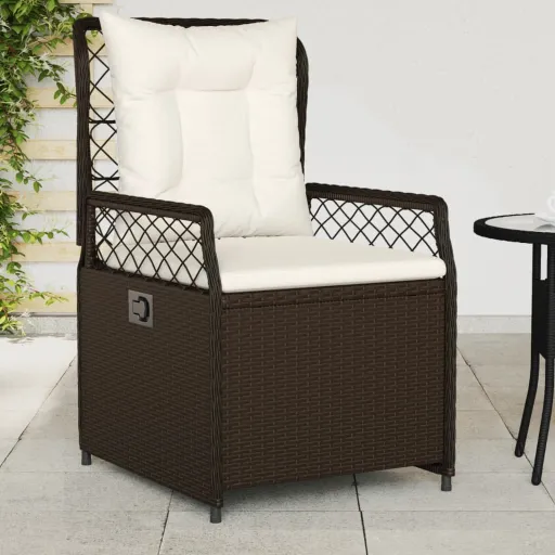 Cadeiras de Jardim Reclináveis   Vime PE Castanho (2 pcs)