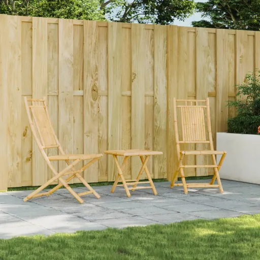 Cadeiras de Jardim Dobráveis   46x66x99 cm Bambu (2 pcs)