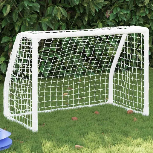 Baliza Futebol Infantil   c/ Bola 64x35x48 cm Metal Branco (2 pcs)
