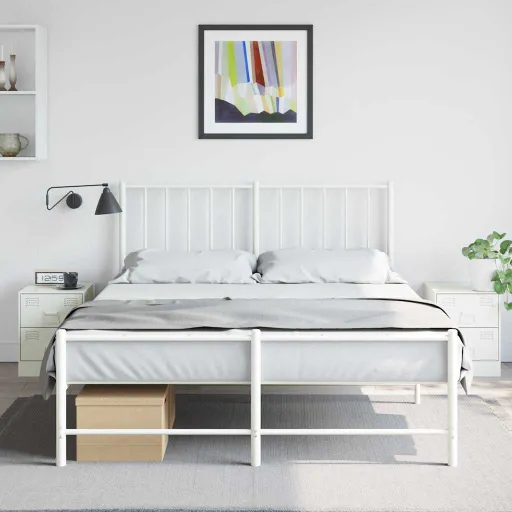 Mesas de Cabeceira   34,5x39x44 cm Aço Branco (2 pcs)