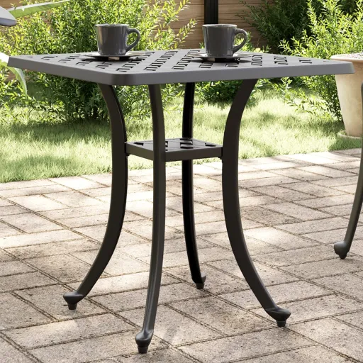 Mesa de Jardim 53x53x53 cm Alumínio Fundido Preto