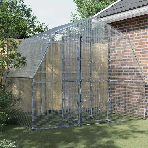 Gaiola para Pássaros com Porta Aço Galvanizado Prateado