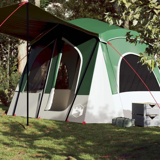 Tenda de Campismo Cabana para 5 Pessoas Impermeável Verde