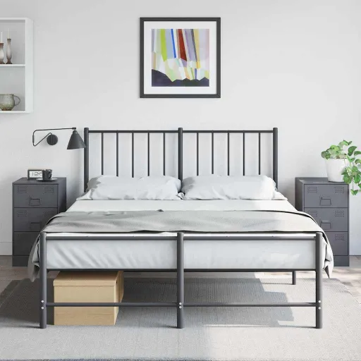 Mesas de Cabeceira   34,5x39x62 cm Aço Antracite (2 pcs)