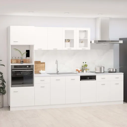 Conjunto Armários de Cozinha Derivados de Madeira Lyon Branco (7 pcs)