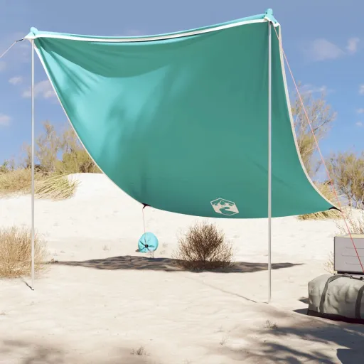 Toldo de Praia com Âncoras de Areia 214x236 cm Verde