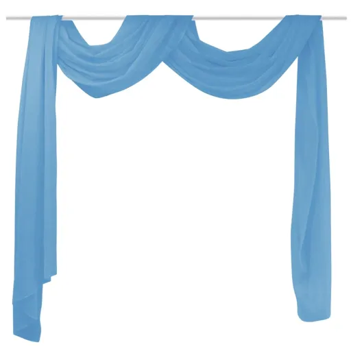 Cortina Comprida em Voile Transparente 140 x 600 cm Turquesa
