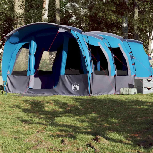 Tenda Familiar Túnel para 8 Pessoas Impermeável Azul