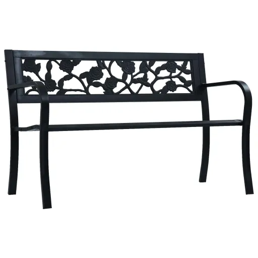 Banco Jardim 125 cm Aço Preto