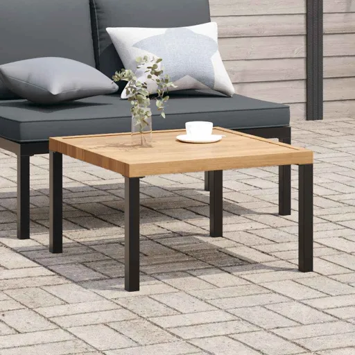 Mesa de Centro para Jardim 65x65x40 cm Alumínio Preto