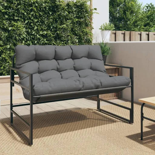 Banco de Jardim com Almofadão 113 cm Aço Antracite