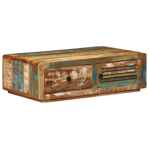 Mesa de Centro 89x55x29 cm Madeira Recuperada Maciça