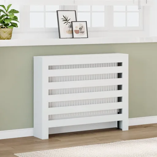 Cobertura de Radiador 104x20x82 cm Derivados de Madeira Branco