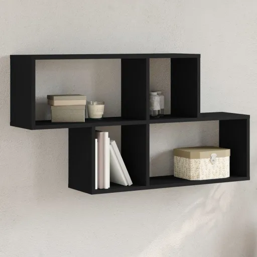 Estante de Parede 100x20x53 cm Derivados de Madeira Preto