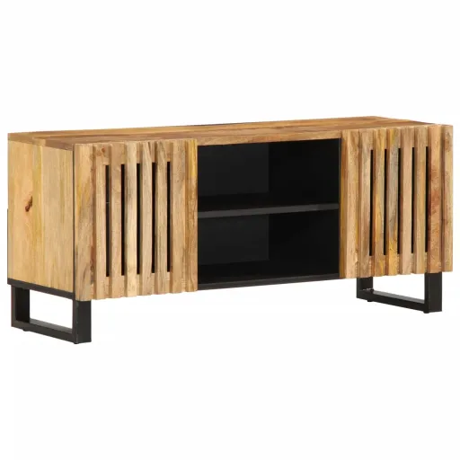 Móvel TV 105x34x46 cm Madeira de Mangueira Áspera Maciça