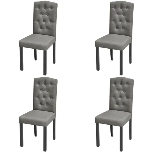 Cadeiras de Jantar   Tecido Cinzento (4 pcs)