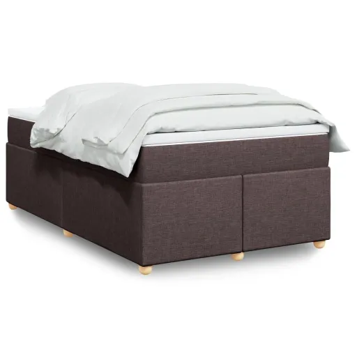 Cama Boxspring com Colchão 120x190 cm Tecido Castanho-Escuro