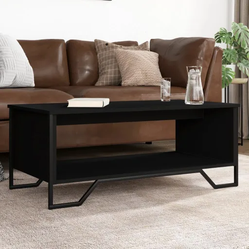 Mesa de Centro 100x51x40 cm Derivados de Madeira Preto