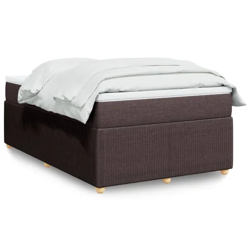 Cama Boxspring com Colchão 120x190 cm Tecido Castanho-Escuro