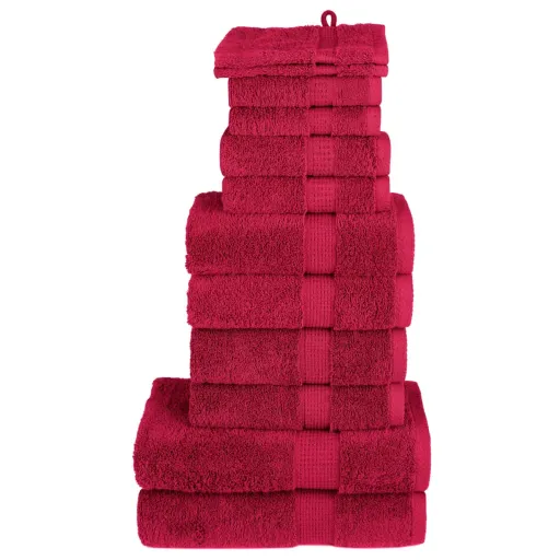 Conjunto Toalhas Banho Premium SOLUND 600 Gsm Vermelho (12 pcs)
