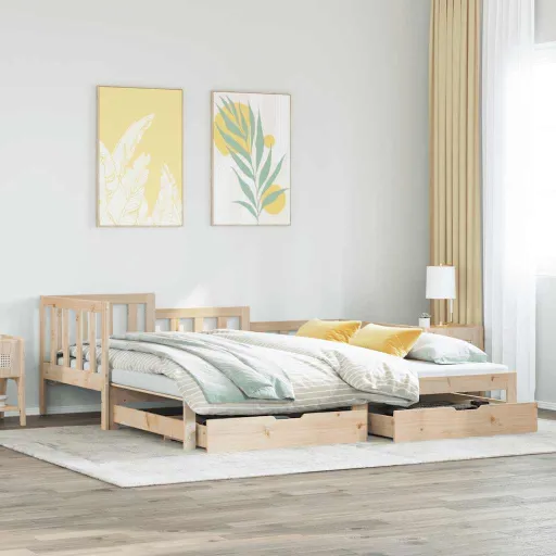 Sofá-Cama com Gavetão e Gavetas Sem Colchão 90x200 cm