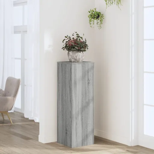 Suporte p/ Plantas 33x33x100 cm Derivados Madeira Cinza Sonoma