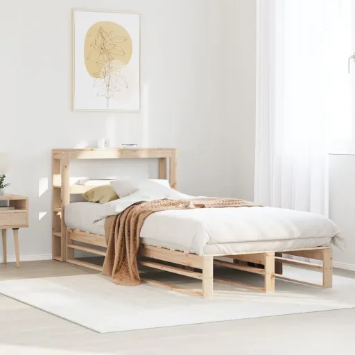 Cama Sem Colchão 90x200 cm Madeira de Pinho Maciça