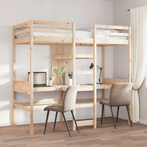Cama Alta Sem Colchão 80x200 cm Pinho Maciço