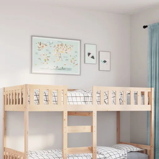Cama de Criança Sem Colchão 90x200 cm Madeira de Pinho Maciça