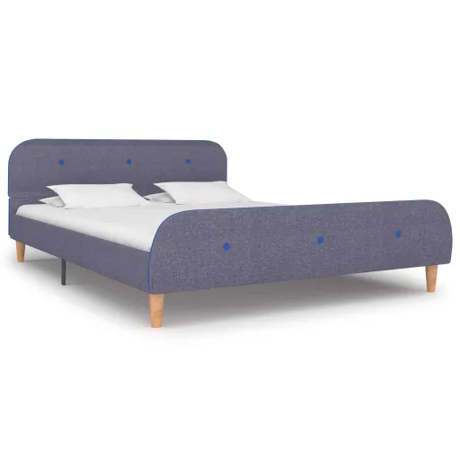 Estrutura de Cama 140x200 cm Tecido Cinzento-Claro