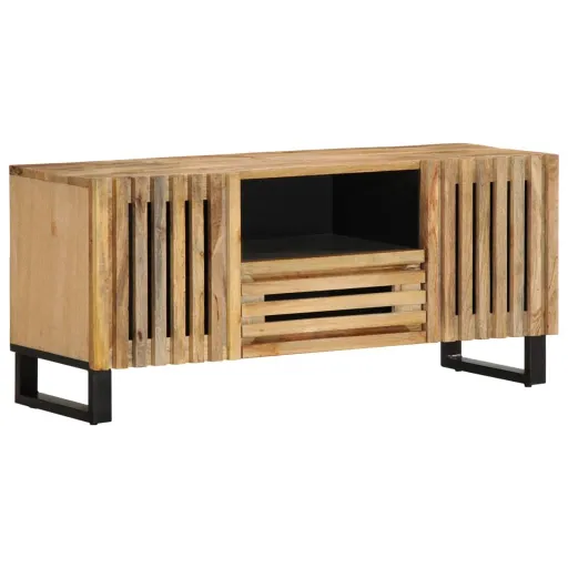 Móvel TV 100x34x46 cm Madeira de Mangueira Áspera Maciça
