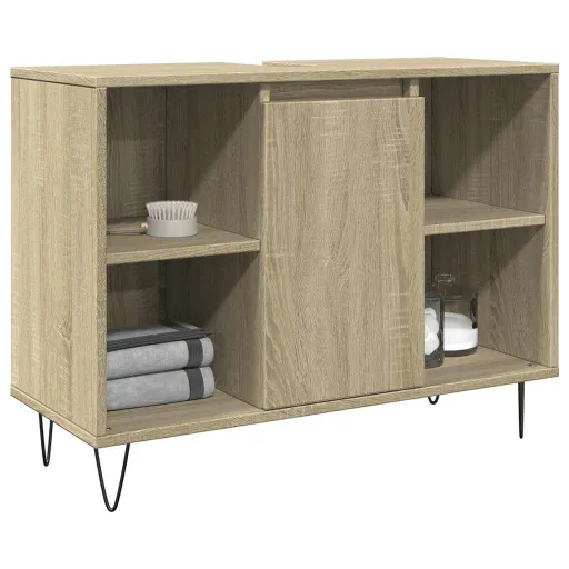 Armário p/ Casa Banho 80x33x60cm Deriv. Madeira Carvalho Sonoma