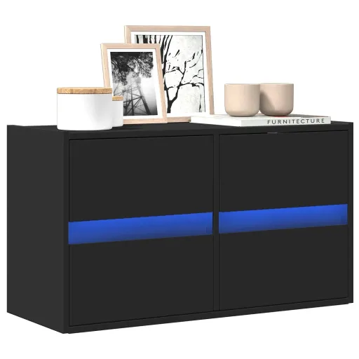 Móvel de Parede para TV com Luzes LED 80x31x45 cm Preto