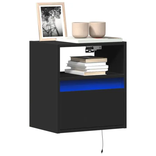 Móvel de Parede para TV com Luzes LED 41x31x45 cm Preto