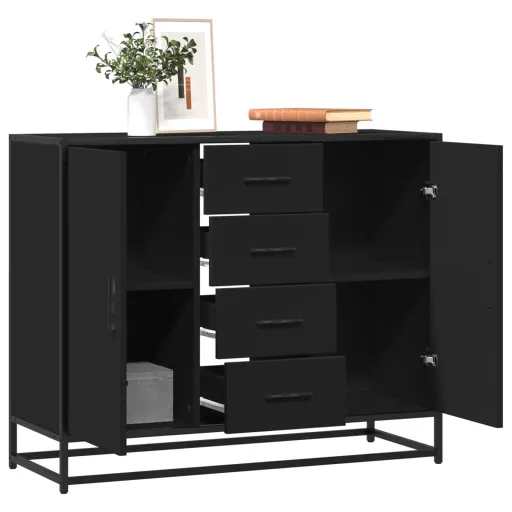 Aparador 92x35x76 cm Derivados de Madeira Preto