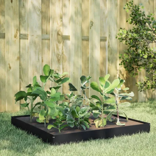 Canteiro Elevado de Jardim 100x100x18,5 cm Aço Preto