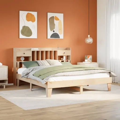 Cama Sem Colchão 180x200 cm Madeira de Pinho Maciça