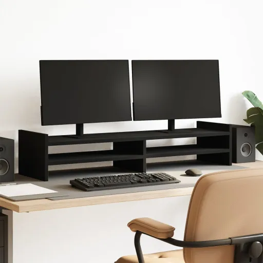Suporte para Monitor 100x27x20 cm Derivados de Madeira Preto