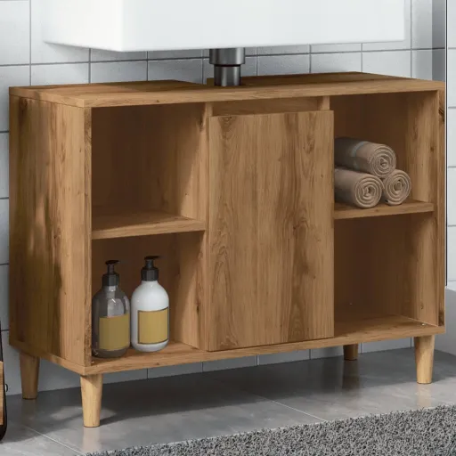 Armário Casa Banho 80x33x60 cm Deriv.Madeira Carvalho Artisiano